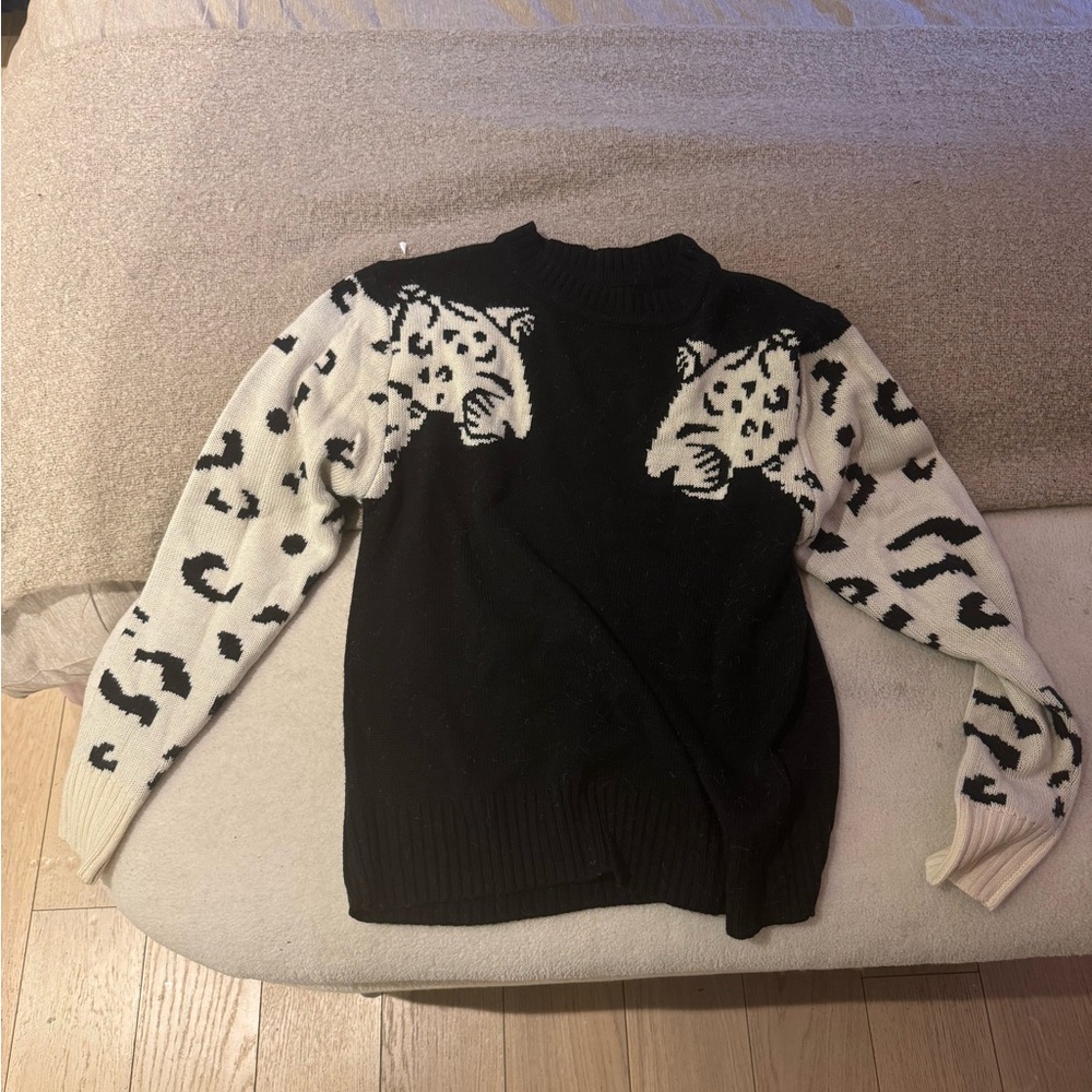 Black & White leopard sweater